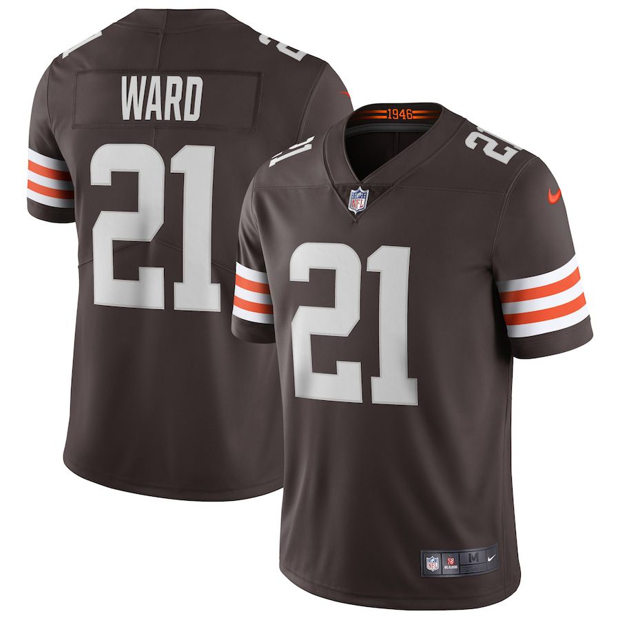 Men Cleveland Browns 21 Denzel Ward Nike Brown Vapor Limited NFL Jersey